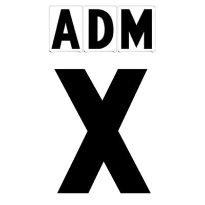4"(H) Black ADM Font Letter X Gemini Pronto Changeable Copy