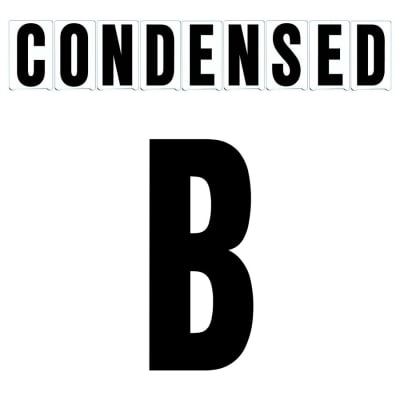 4"(H) Black Condensed Font Letter B Gemini Pronto Changeable Copy