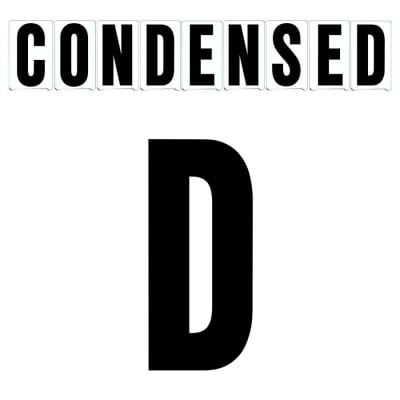 4"(H) Black Condensed Font Letter D Gemini Pronto Changeable Copy