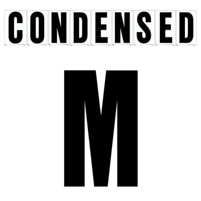4"(H) Black Condensed Font Letter M Gemini Pronto Changeable Copy