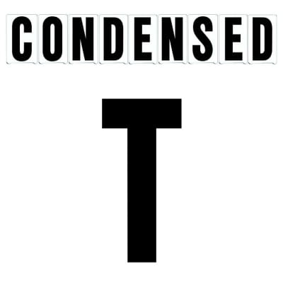 4"(H) Black Condensed Font Letter T Gemini Pronto Changeable Copy