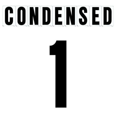 4"(H) Black Condensed Font Number 1 Gemini Pronto Changeable Copy