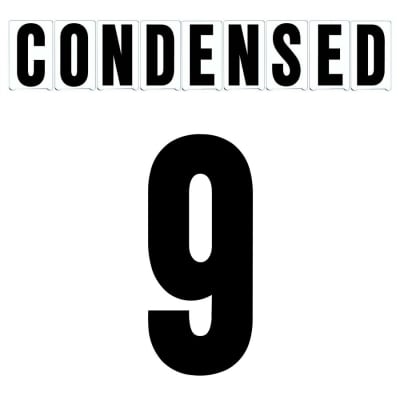4"(H) Black Condensed Font Number 9 Gemini Pronto Changeable Copy