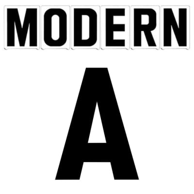 4"(H) Black Modern Font Letter A Gemini Pronto Changeable Copy
