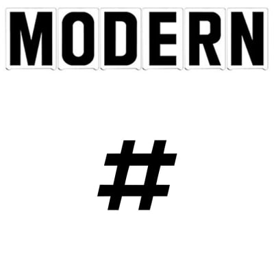 4"(H) Black Modern Font Hashtag Symbol Gemini Pronto Changeable Copy