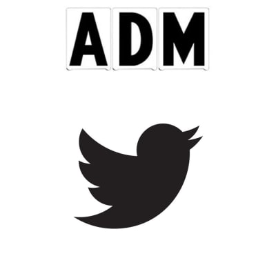 6"(H) Black ADM Font Twitter Symbol Gemini Pronto Changeable Copy