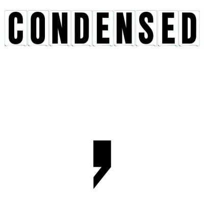 6"(H) Black Condensed Font Comma Gemini Pronto Changeable Copy