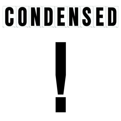 6"(H) Black Condensed Font Exclamation Point Gemini Pronto Changeable Copy