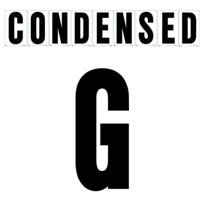 6"(H) Black Condensed Font Letter G Gemini Pronto Changeable Copy