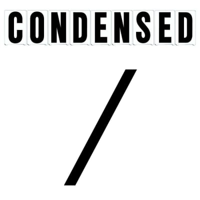 6"(H) Black Condensed Font Slash Mark Gemini Pronto Changeable Copy