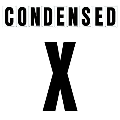 6"(H) Black Condensed Font Letter X Gemini Pronto Changeable Copy