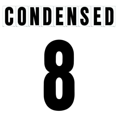 6"(H) Black Condensed Font Number 8 Gemini Pronto Changeable Copy