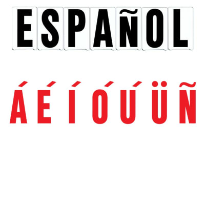 6"(H) Red Spanish Characters Gemini Pronto Changeable Copy Letter Set