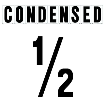 8"(H) Black Condensed Font 1/2 Mark Gemini Pronto Changeable Copy