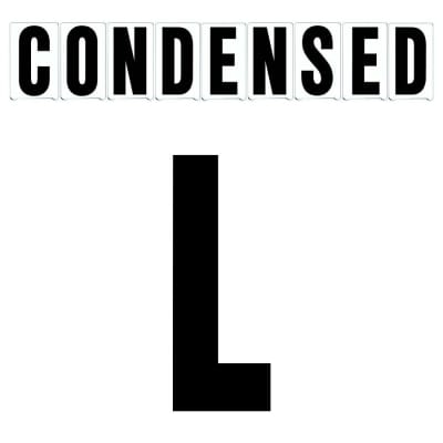 8"(H) Black Condensed Font Letter L Gemini Pronto Changeable Copy