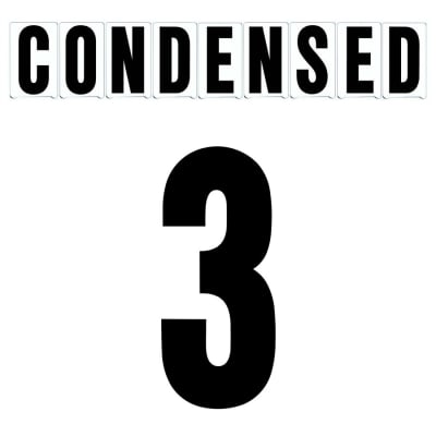 8"(H) Black Condensed Font Number 3 Gemini Pronto Changeable Copy