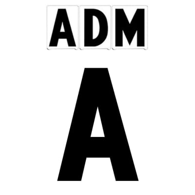 10"(H) Black ADM Font Letter A Gemini Pronto Changeable Copy