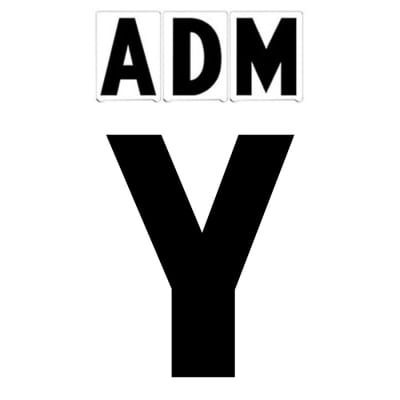 10"(H) Black ADM Font Letter Y Gemini Pronto Changeable Copy