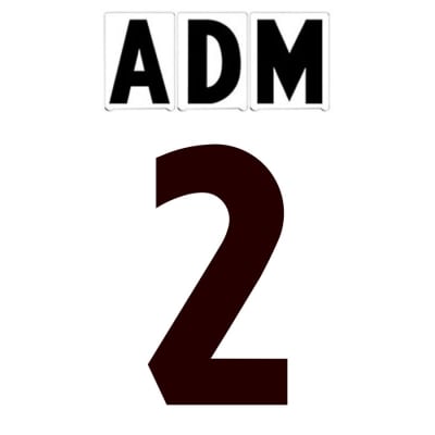 10"(H) Black ADM Font Number 2 Gemini Pronto Changeable Copy