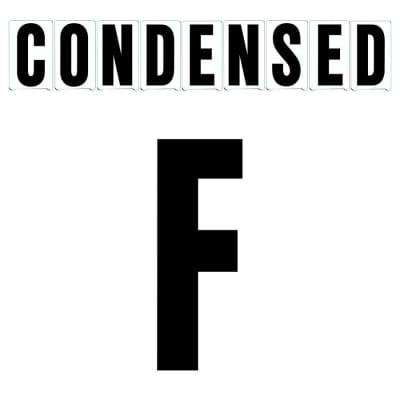 10"(H) Black Condensed Font Letter F Gemini Pronto Changeable Copy