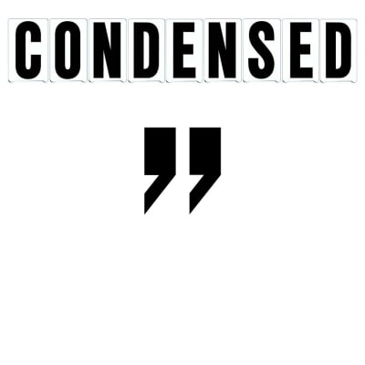 10"(H) Black Condensed Font Right Quote Mark Gemini Pronto Changeable Copy