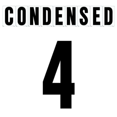 10"(H) Black Condensed Font Number 4 Gemini Pronto Changeable Copy