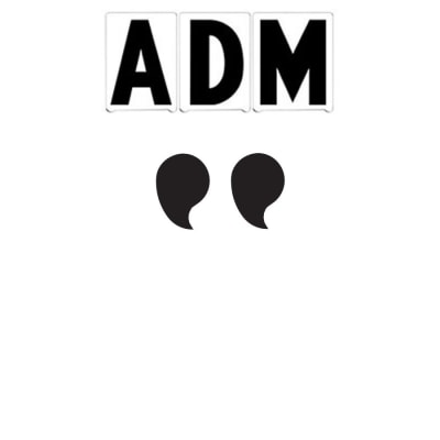 8" on 9"(H) Black ADM Font Left Quote Mark Gemini Pronto Changeable Copy