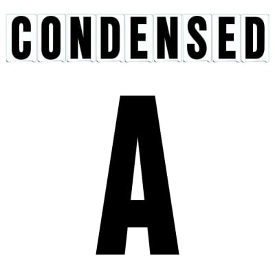 8" on 9"(H) Black Condensed Font Letter A Gemini Pronto Changeable Copy
