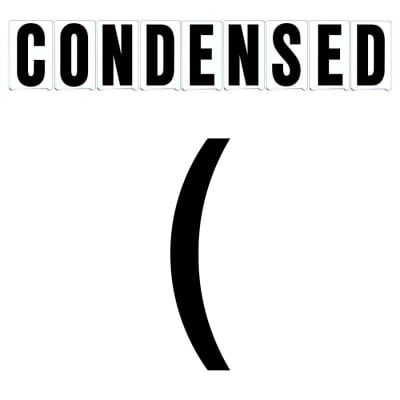 8" on 9"(H) Black Condensed Font Left Parenthesis Gemini Pronto Changeable Copy