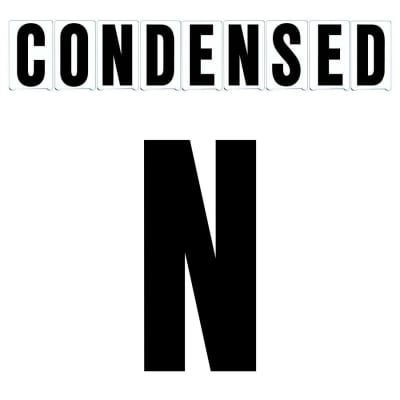 8" on 9"(H) Black Condensed Font Letter N Gemini Pronto Changeable Copy