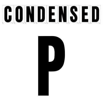 8" on 9"(H) Black Condensed Font Letter P Gemini Pronto Changeable Copy