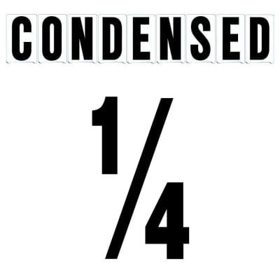 8" on 9"(H) Black Condensed Font 1/4 Mark Gemini Pronto Changeable Copy