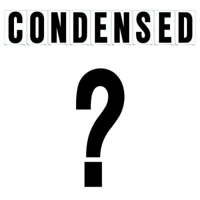 8" on 9"(H) Black Condensed Font Question Mark Gemini Pronto Changeable Copy