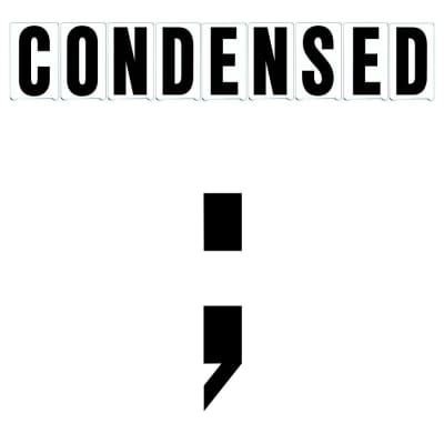 8" on 9"(H) Black Condensed Font Semi Colon Gemini Pronto Changeable Copy