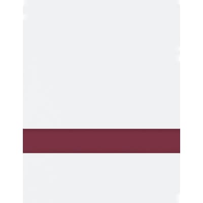 24" x 49" x 1/16" White/Maroon Matte Duets Rotary Indoor Plastic