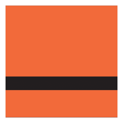 24" x 24" x 1/16" Matte Orange/Black Gemini Duets Selects