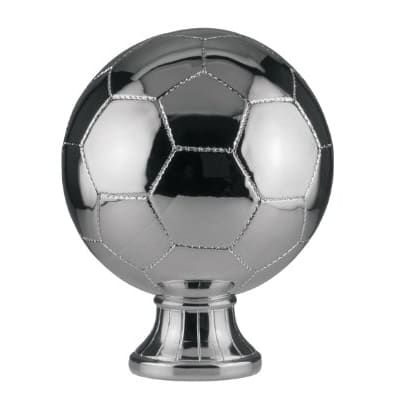 10 1/2" Silver Soccer Ball Resin
