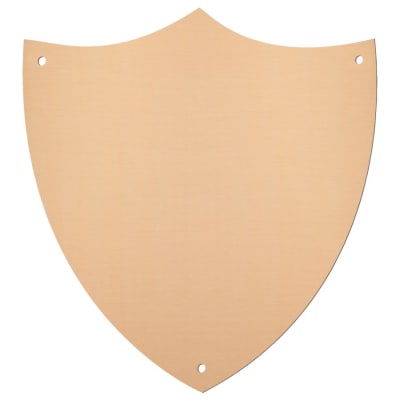 5 1/2" x 6" Satin Gold Aluminum Shield Plaque Plate