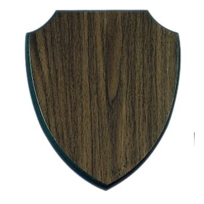 7 1/4" x 8 3/4" Walnut Finish Shield Plaque