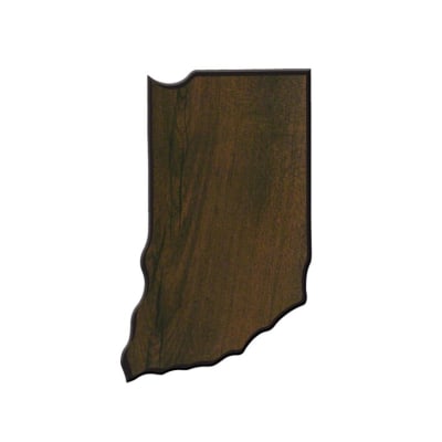 6 1/2" x 10 3/4" Walnut Finish Black Edge Indiana State Plaque