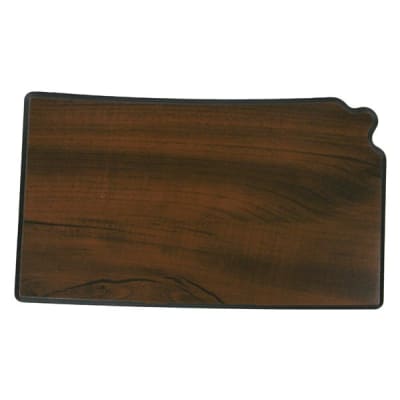 7 1/4" x 12 1/4" Walnut Finish Black Edge Kansas State Plaque