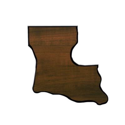 8 1/2" x 9 1/2" Walnut Finish Black Edge Louisiana State Plaque