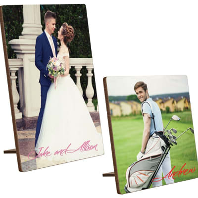 5" x 5" White Textured MDF Kickstand Photo Panel