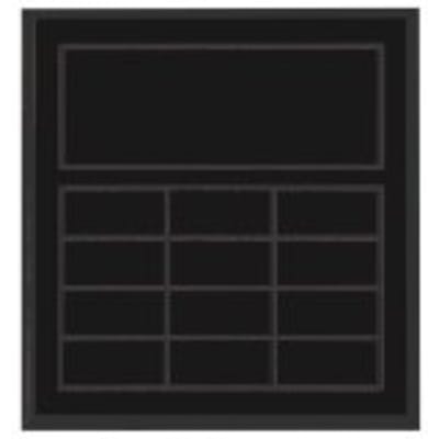 11 3/4" x 12 3/4" Value Matte Black Finish Blank Perpetual Plaque for 12 Plates
