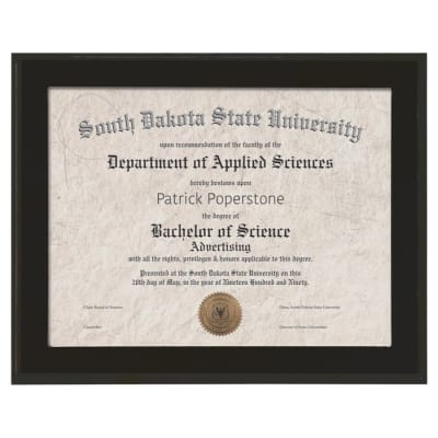 13" x 10 1/2" Value Matte Black Finish Slide-In Plaque w/ 11" x 8 1/2" Window