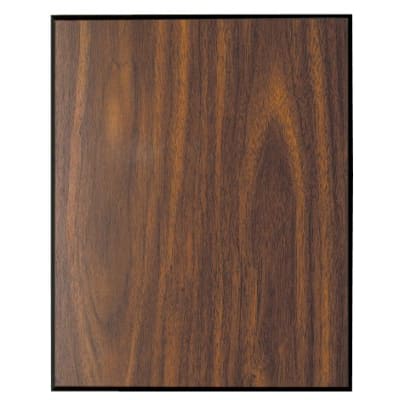 10 1/2" x 13" Walnut Finish Plaque with 45 Degree Bevel Black Edge