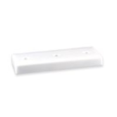 2 1/2" x 7" White 3-Hole 1-Countersunk Weighted Plastic Lid