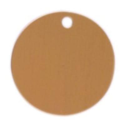 1 1/2" x .040" Solid Brass Round Key Tag
