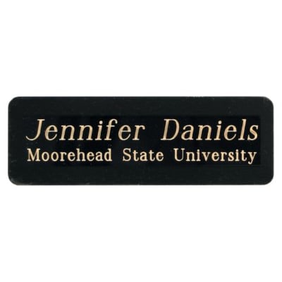 1" x 3" Laserable Black Brass Name Badge Plate