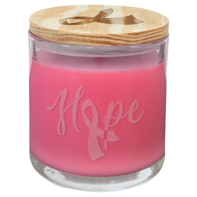 14 oz. Peony Rose Candle in a Glass Holder with Wood Lid
